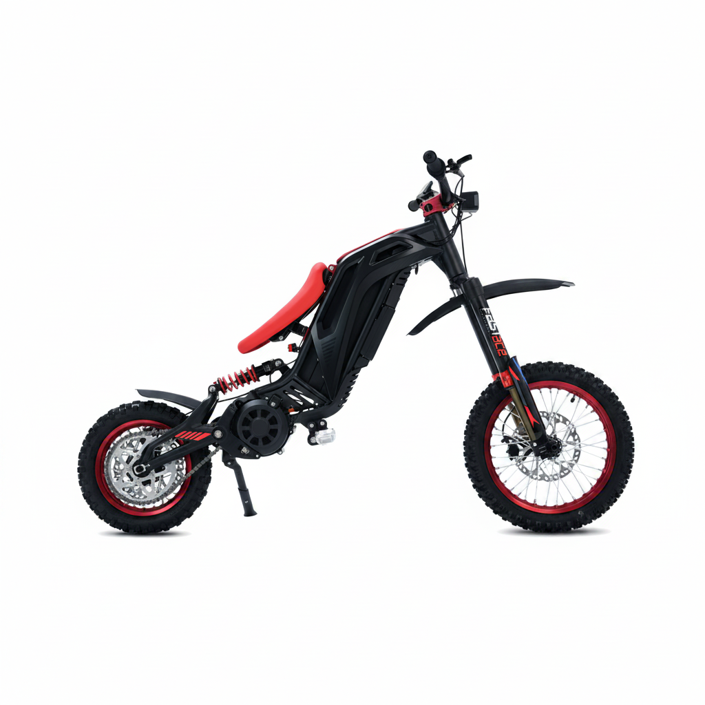 Stylish and Comfortable Black and Red 79BIKE Viper S Electric Dirt Bike for Adults 