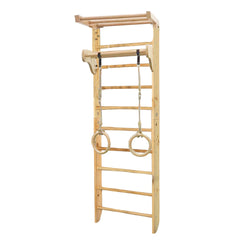 Megastar Wooden Swedish Ladder Wall Set with Trapeze bars for kids