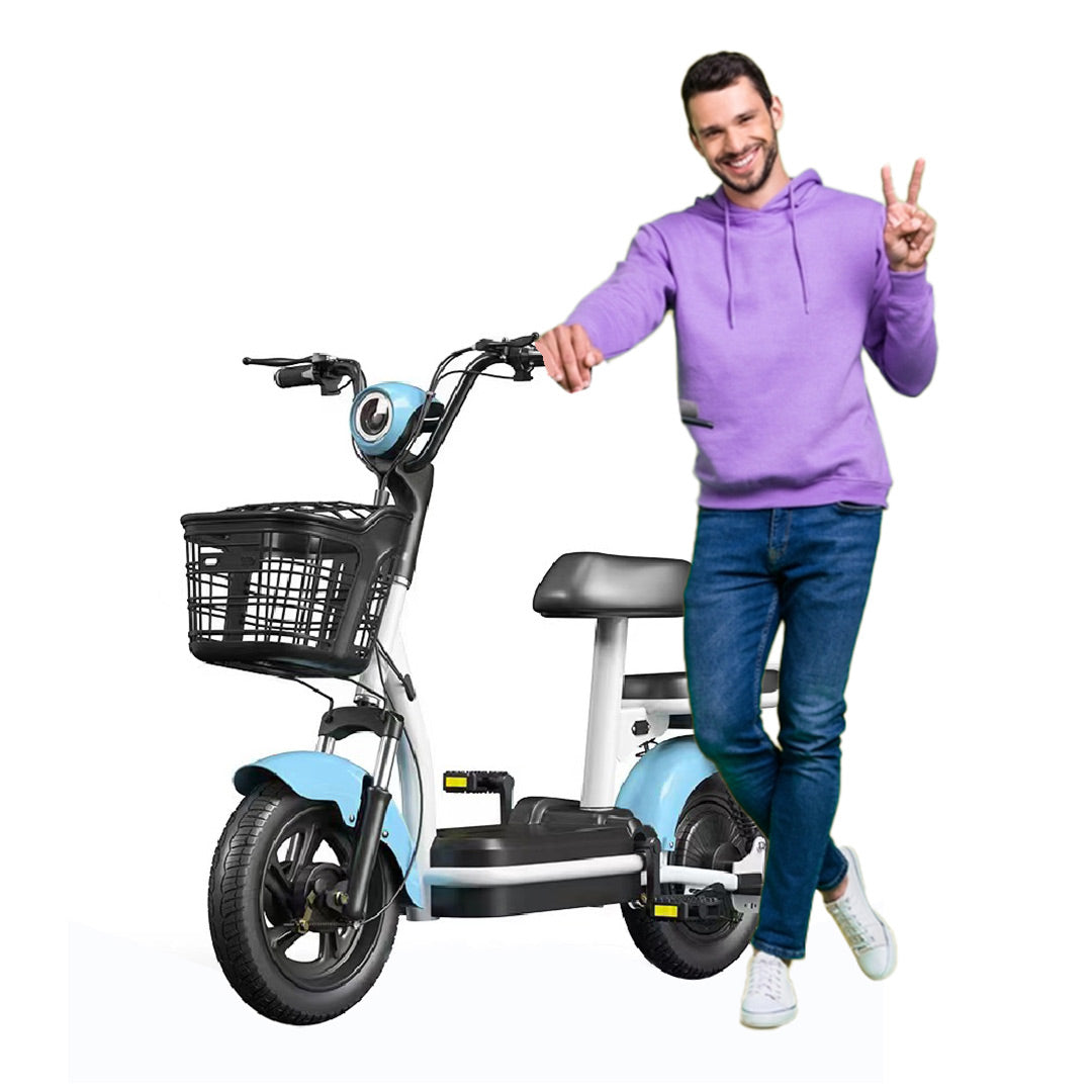 Megawheels  Porta CX Electric scooter 2 seater 2 PASSENGER  Bike 48 V with pedal - blue