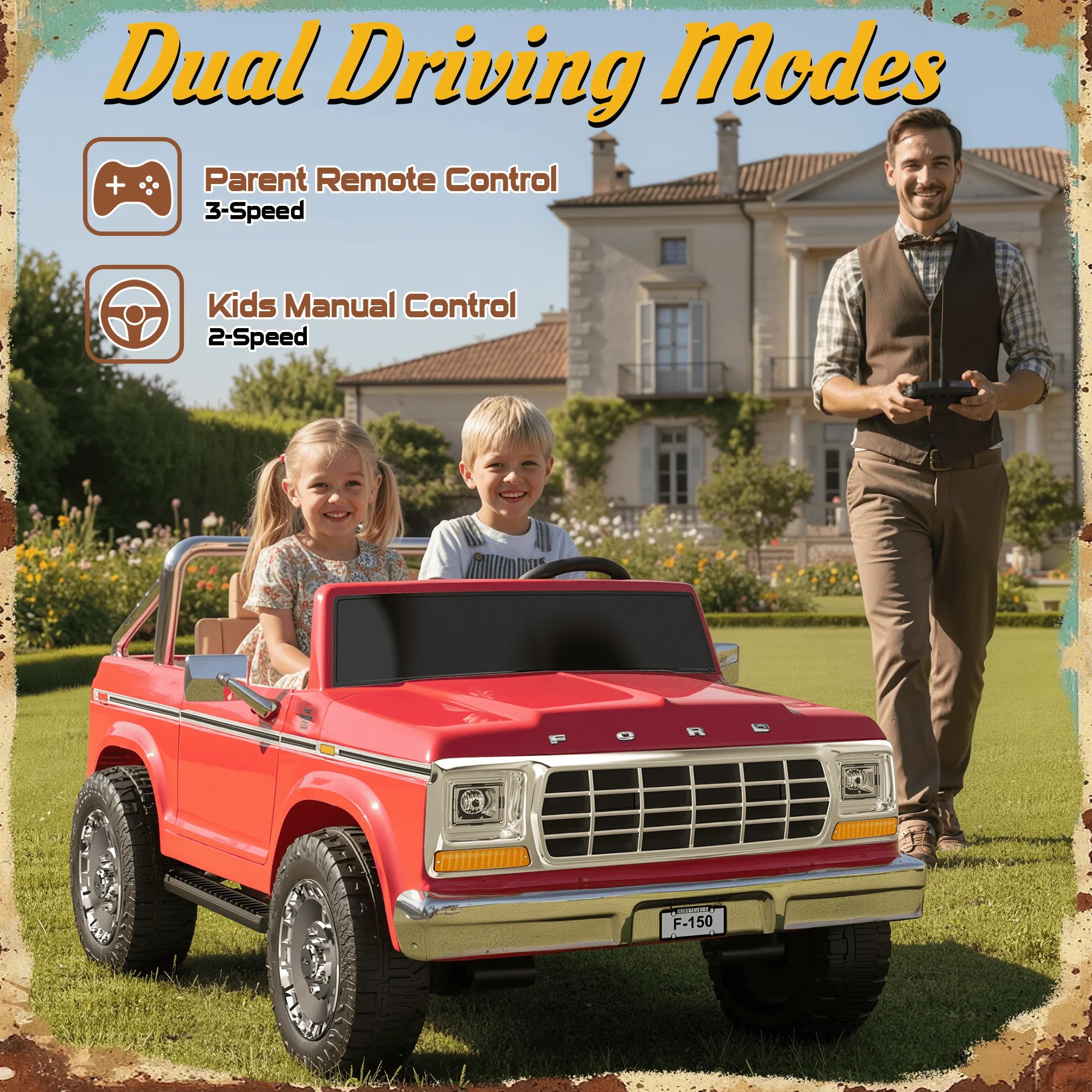 Red Ford toy Car with dual driving modes