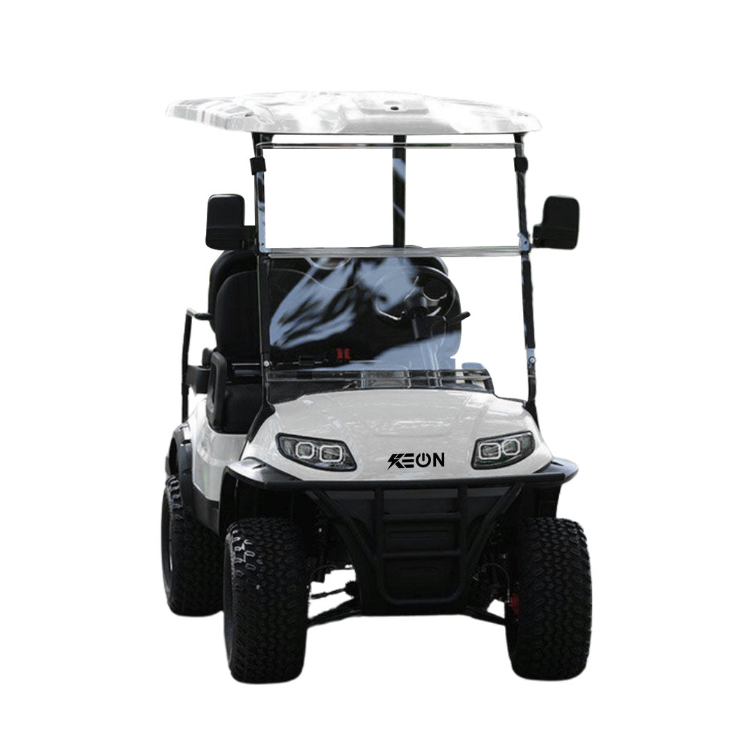 premium off road Golf Cart 4 Seater with lifted suspension in white color
