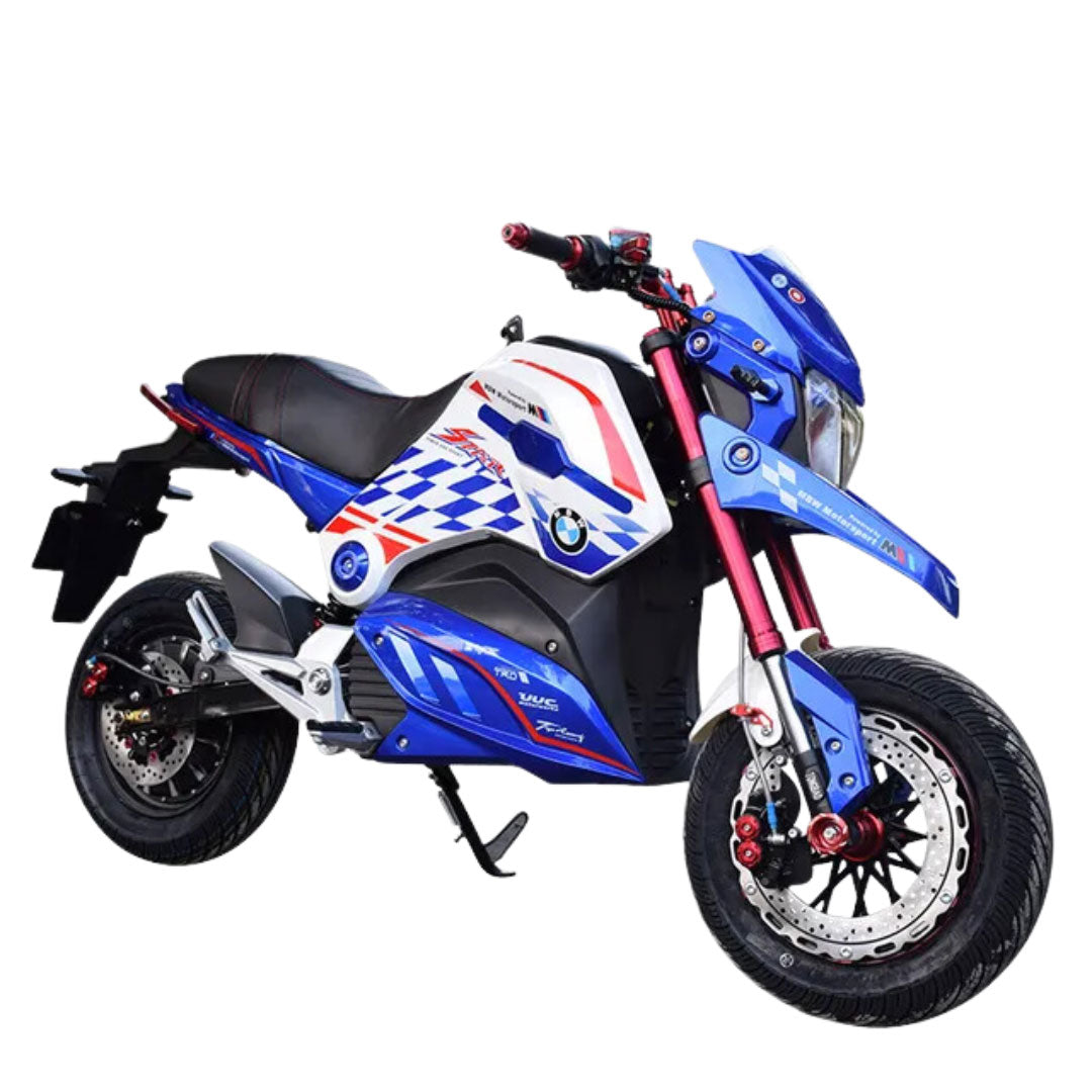 Electric 60 v sports motorbike for adults - blue