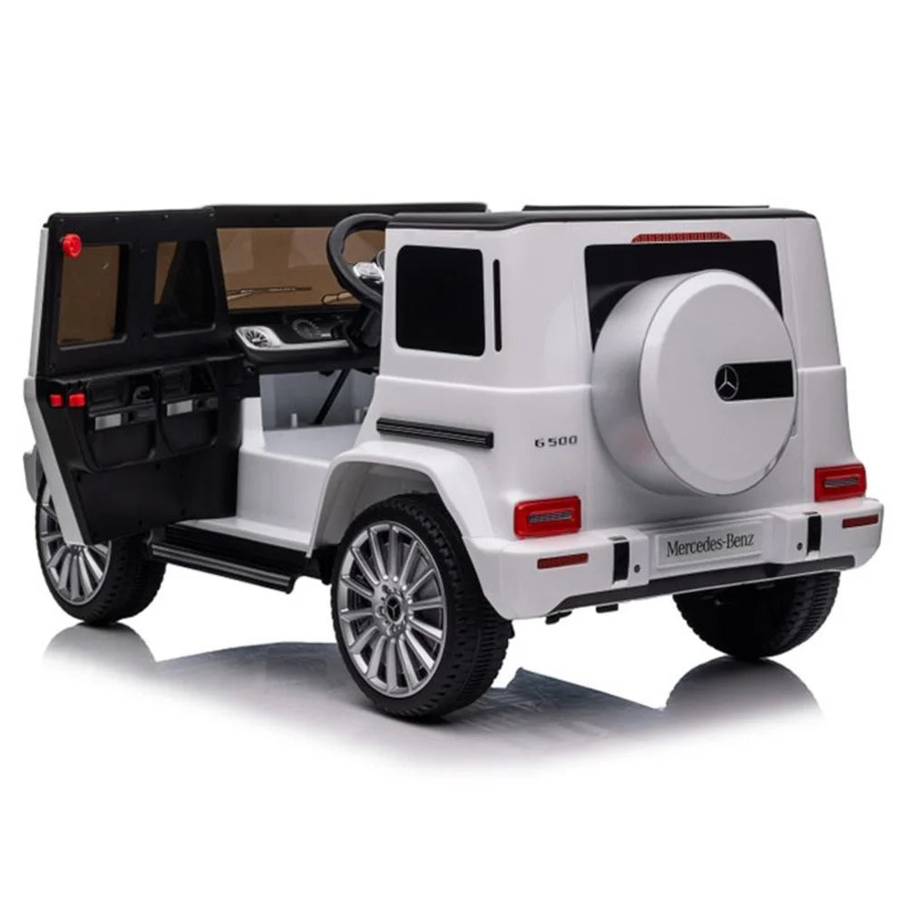 Door Open of White Mercedes-Benz G500 vehicle