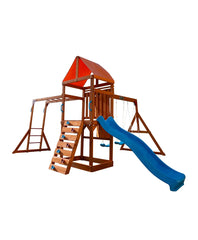 Megastars Dynamic Sports Olympia Wooden Swing Set and Monkey Bars with 8' Slide