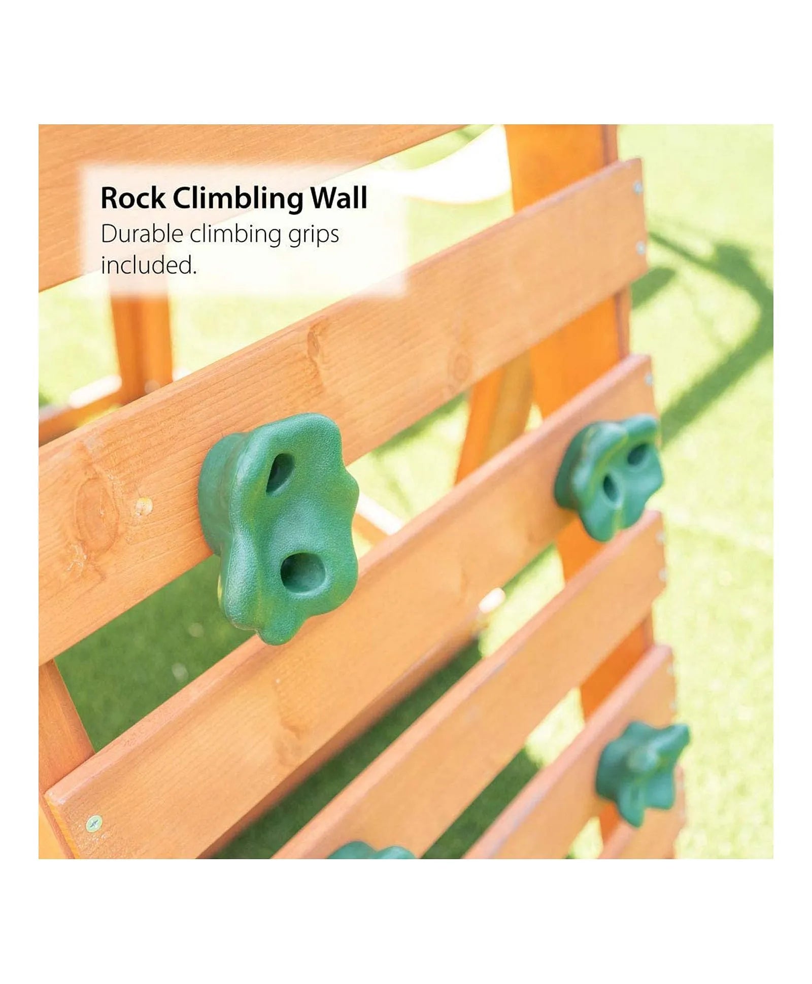 Megastars Dynamic Sports Olympia Wooden Swing Set and Monkey Bars with 8' Slide