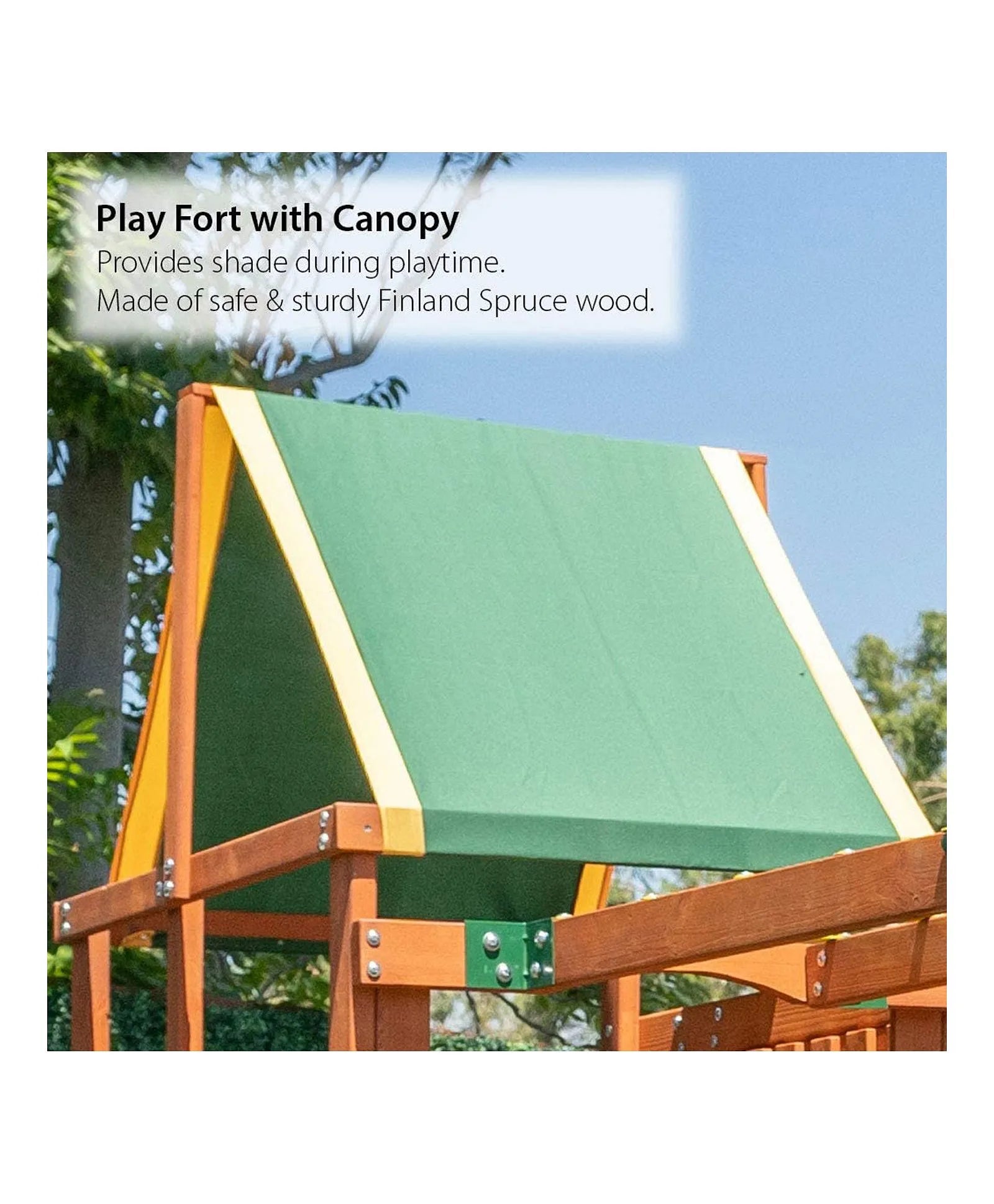 Megastars Dynamic Sports Olympia Wooden Swing Set and Monkey Bars with 8' Slide