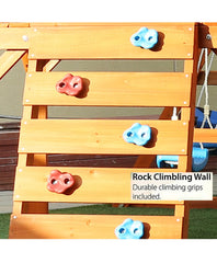 Megastars Dynamic Sports Olympia Wooden Swing Set and Monkey Bars with 8' Slide