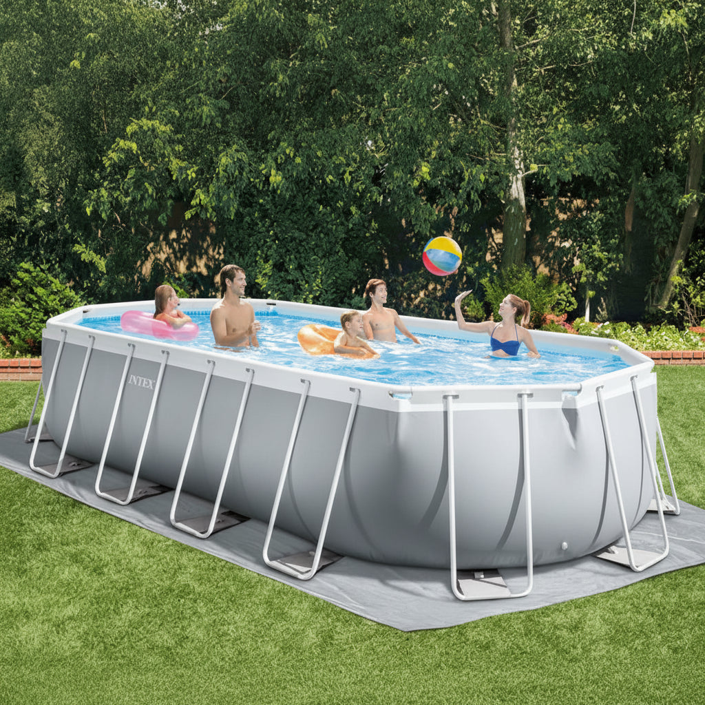 Family Enjoy Intex Prism Frame Above Ground Oval Pools