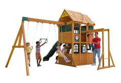 Kidkraft Overland Heights  Wooden playset with swings, slide, Trapeze bars  Monkey bars anda tree house-like structure