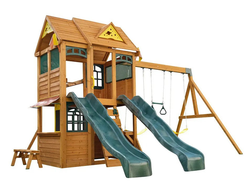 Kidkraft Overland Heights  Wooden playset with slides and swings 