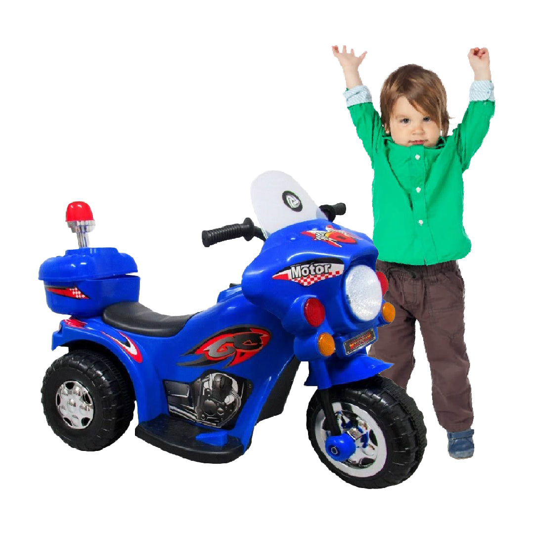 Megastar Police Ride On 6v electric Motor Bike For Kids-BLUE