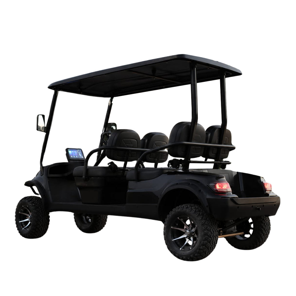 Black Keon golf cart with four seats