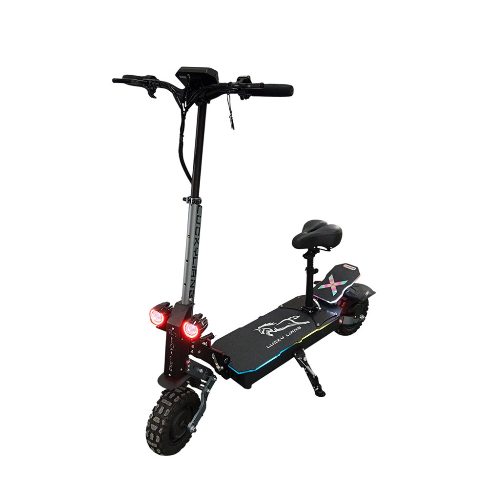Black electric scooter with seat