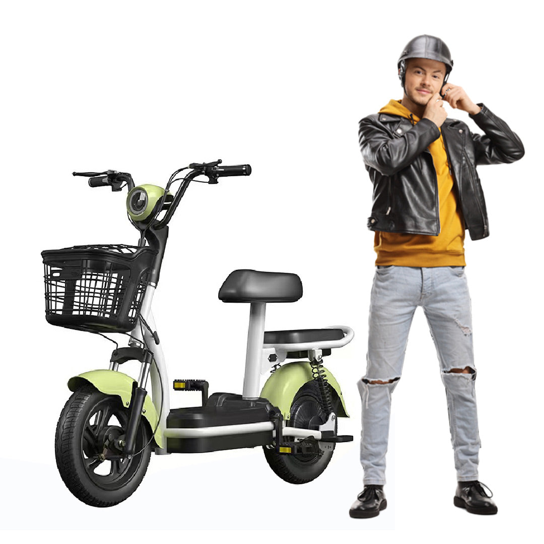 Megawheels  Porta CX Electric scooter 2 seater 2 PASSENGER  Bike 48 V with pedal - green