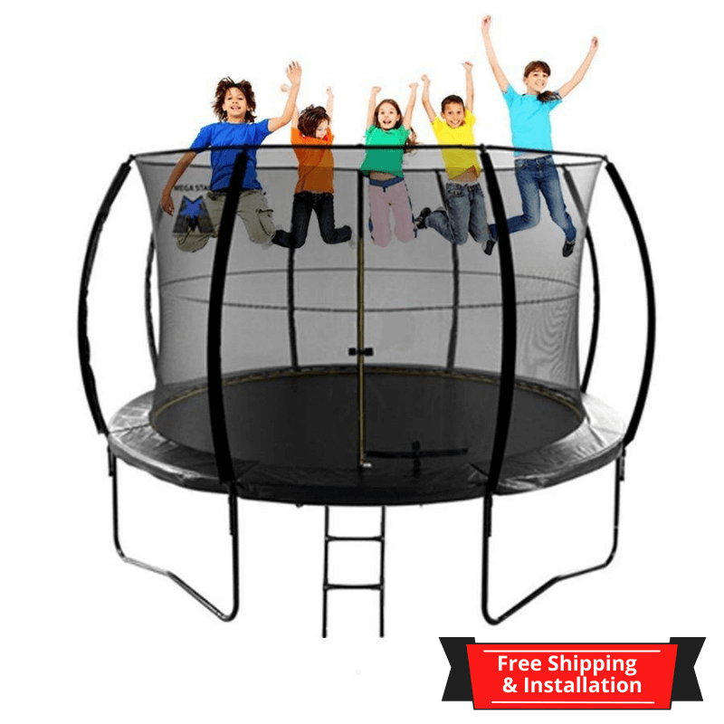 Megastar Sports "jump n bounce" 8ft Trampoline enclosure with Net & Ladder 8FT