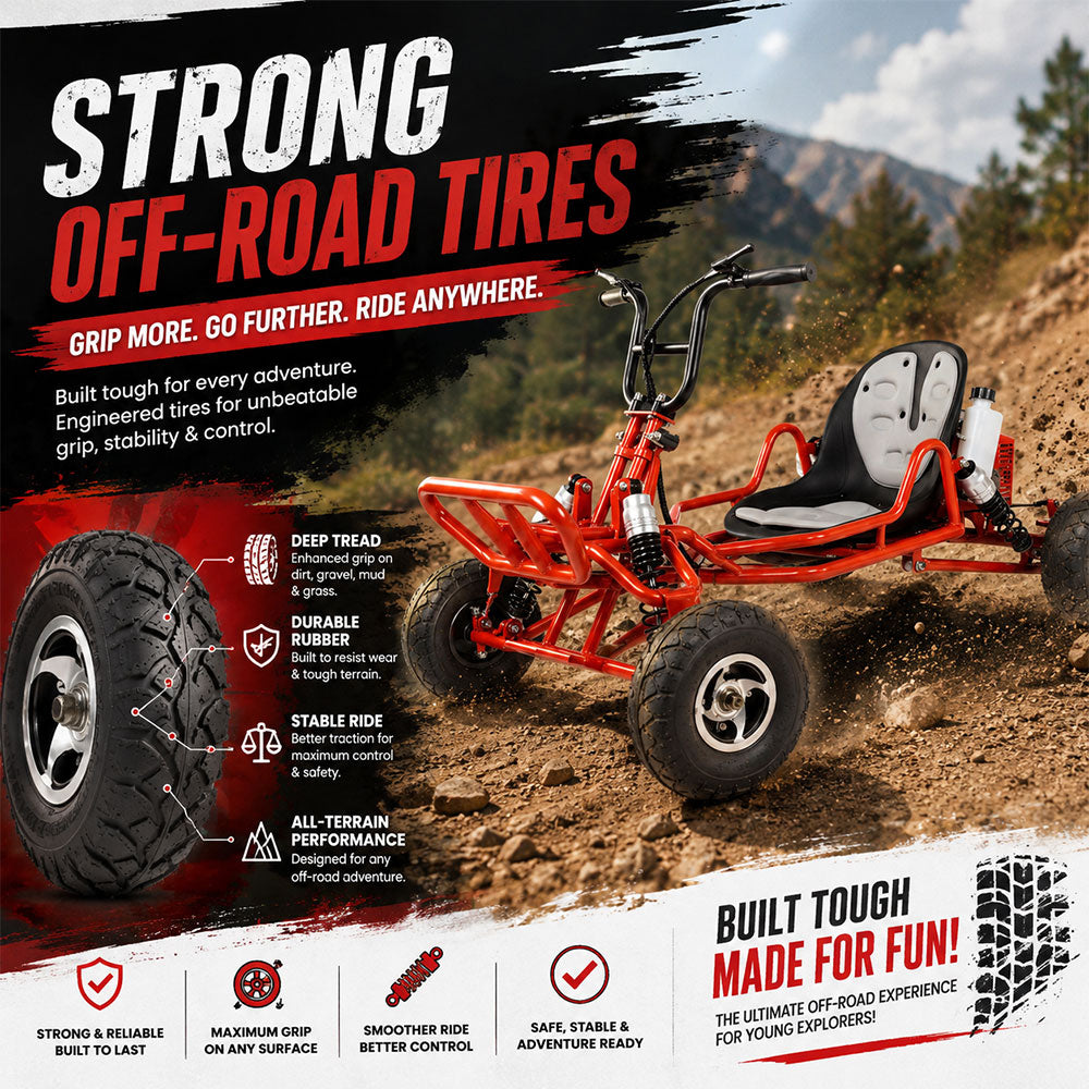 Megawheels Reaper Fuel  49 CC Go Kart for Kids Off Road Buggy 2 Stroke Engine speed 50 kmph