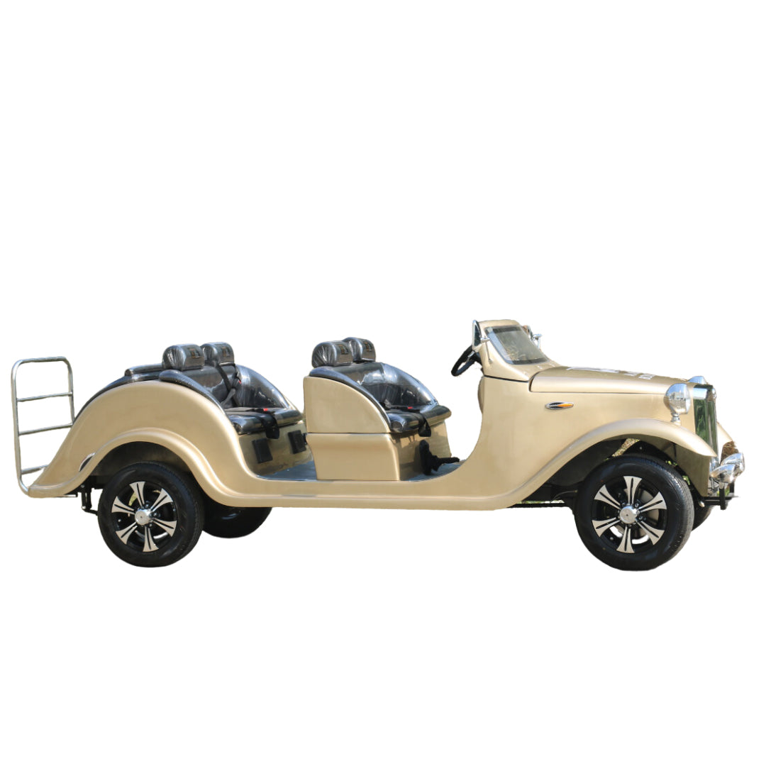 Classic Cruise Vintage 6-Seater Golf Cart By Megawheels Offwhite