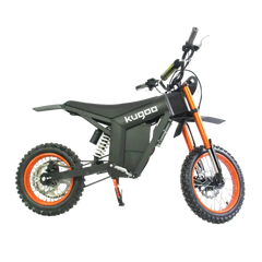 Side view of the Kugoo electric bike with a black and orange design