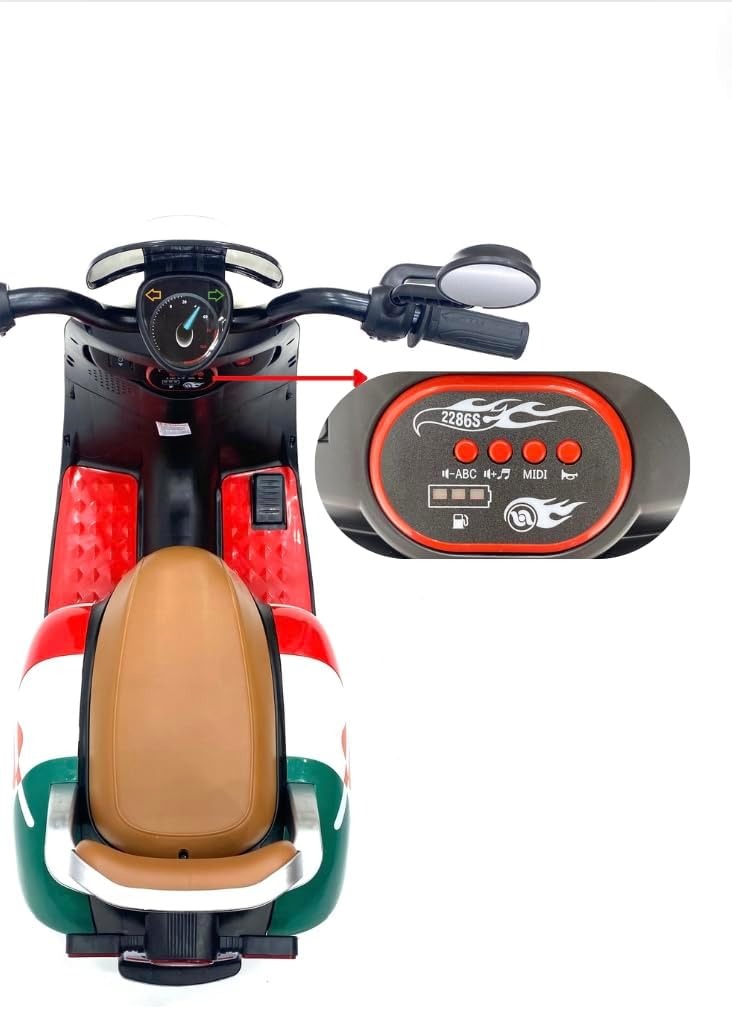 Megawheels Vespa Progetto Kids Electric Motorcycle 6V 7AH Battery