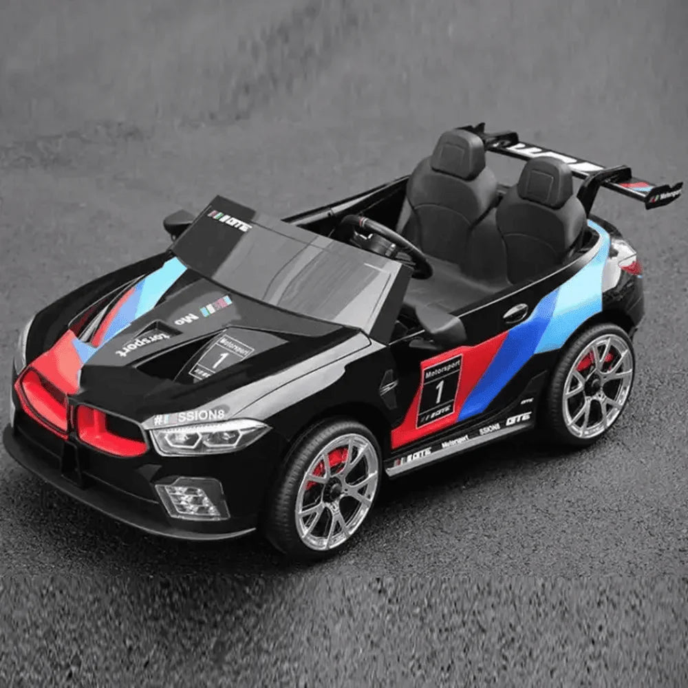 Black M8 GTE Style Racing 24V Electric Ride-On Car for Kids