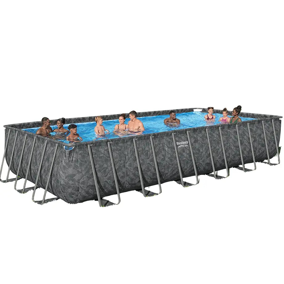 Bestway Power Steel Rectangular Pool Set AGP With Sand Filter pump 7.32m X 3.66m X 1.32m