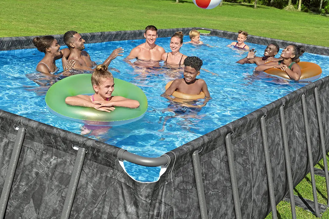 Bestway Power Steel Rectangular Pool Set AGP With Sand Filter pump 7.32m X 3.66m X 1.32m