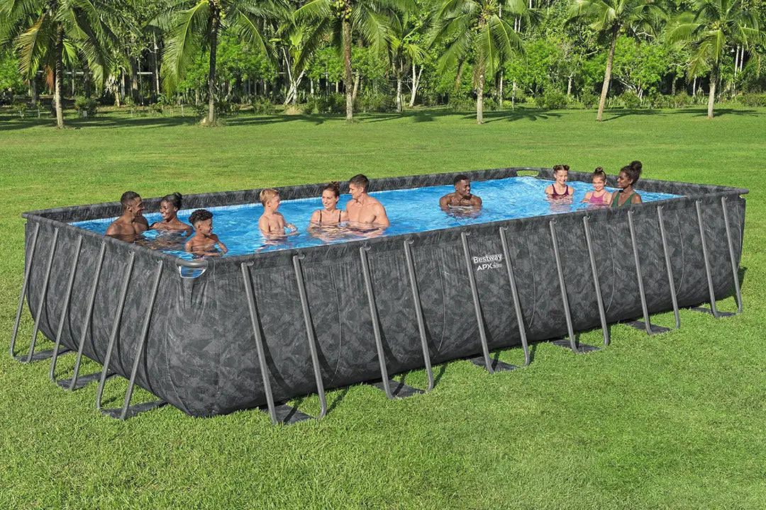 Bestway Power Steel Rectangular Pool Set AGP With Sand Filter pump 7.32m X 3.66m X 1.32m