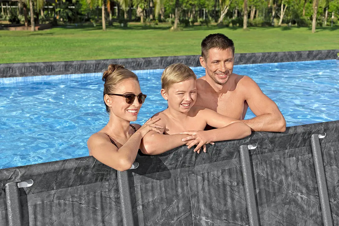 Bestway Power Steel Rectangular Pool Set AGP With Sand Filter pump 7.32m X 3.66m X 1.32m