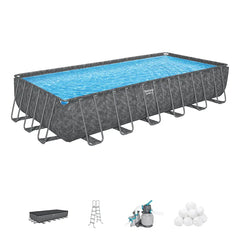 Bestway Power Steel Rectangular Pool Set AGP With Sand Filter pump 7.32m X 3.66m X 1.32m