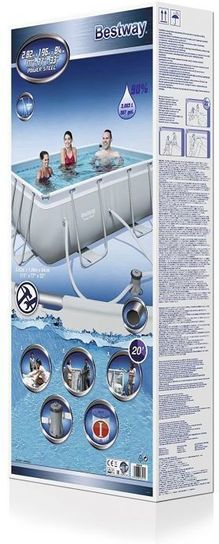 Bestway Power Steel Rectangular Frame Pool 2.82m x 1.96m x 84cm Set ...