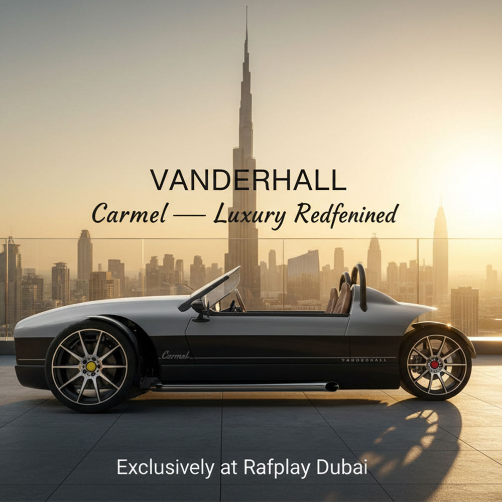 VANDERHALL Carmel at Rafplay – Luxury 3-Wheel Roadster in Dubai UAE
