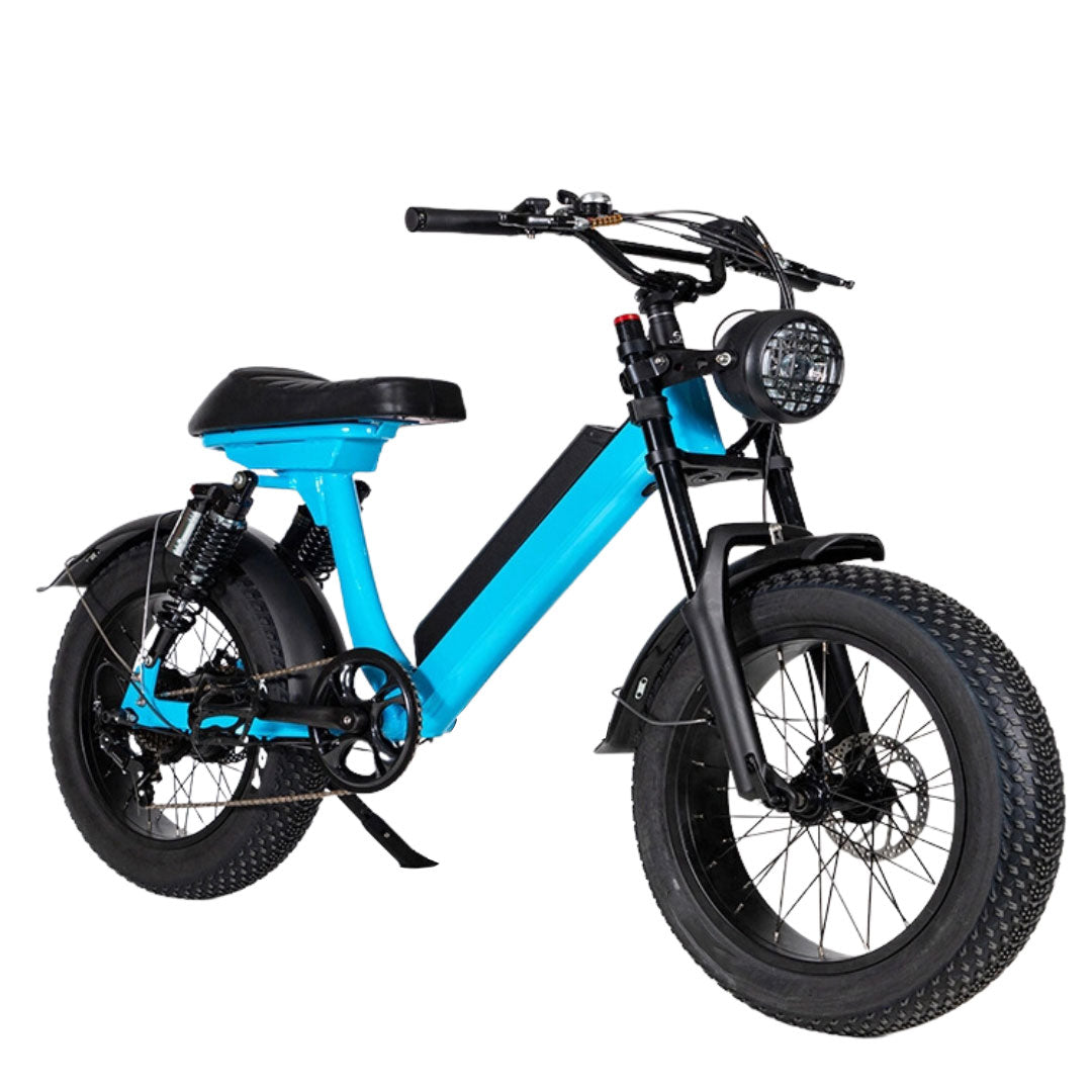 Electric Fat tyre Bike 48 v  with lights pedal and removable battery- Blue