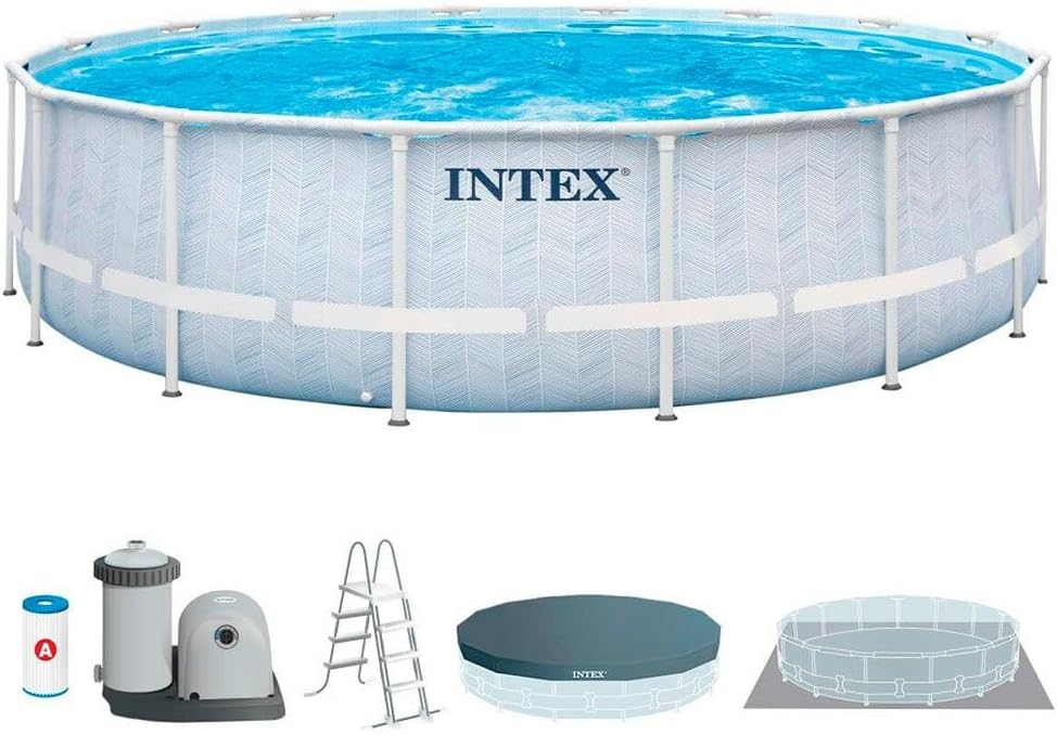 Intex 16' x 48" Prism Frame Chevron Premium Above Ground Pool Set