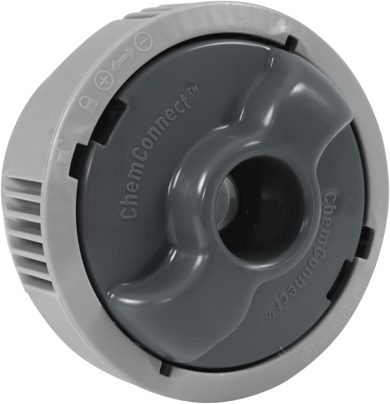 Grey plastic component with 'ChemConnect'