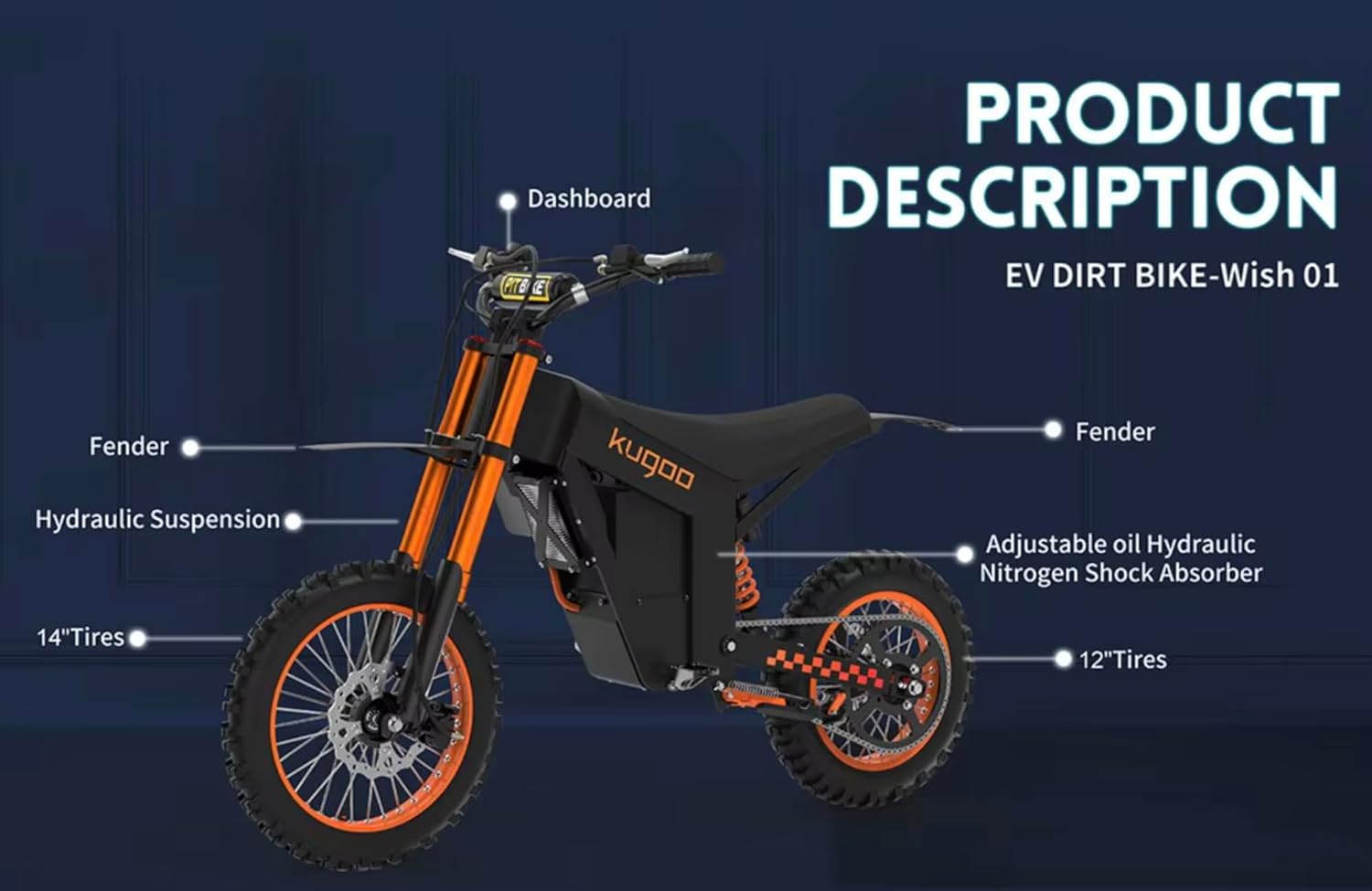 Product Description of Kugoo Wish01 Dirt Bike