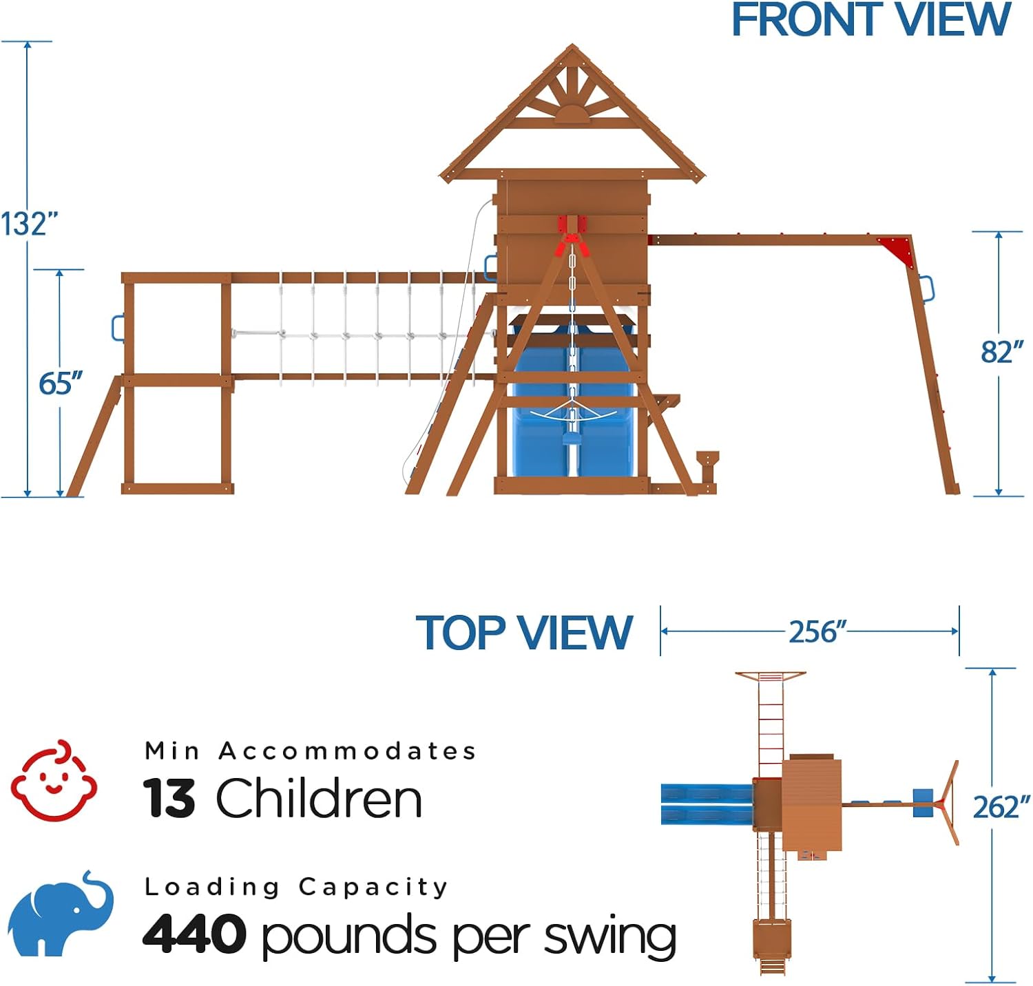 Megastar Dynamic Sports Arabian Bighorn Wooden Swing Set