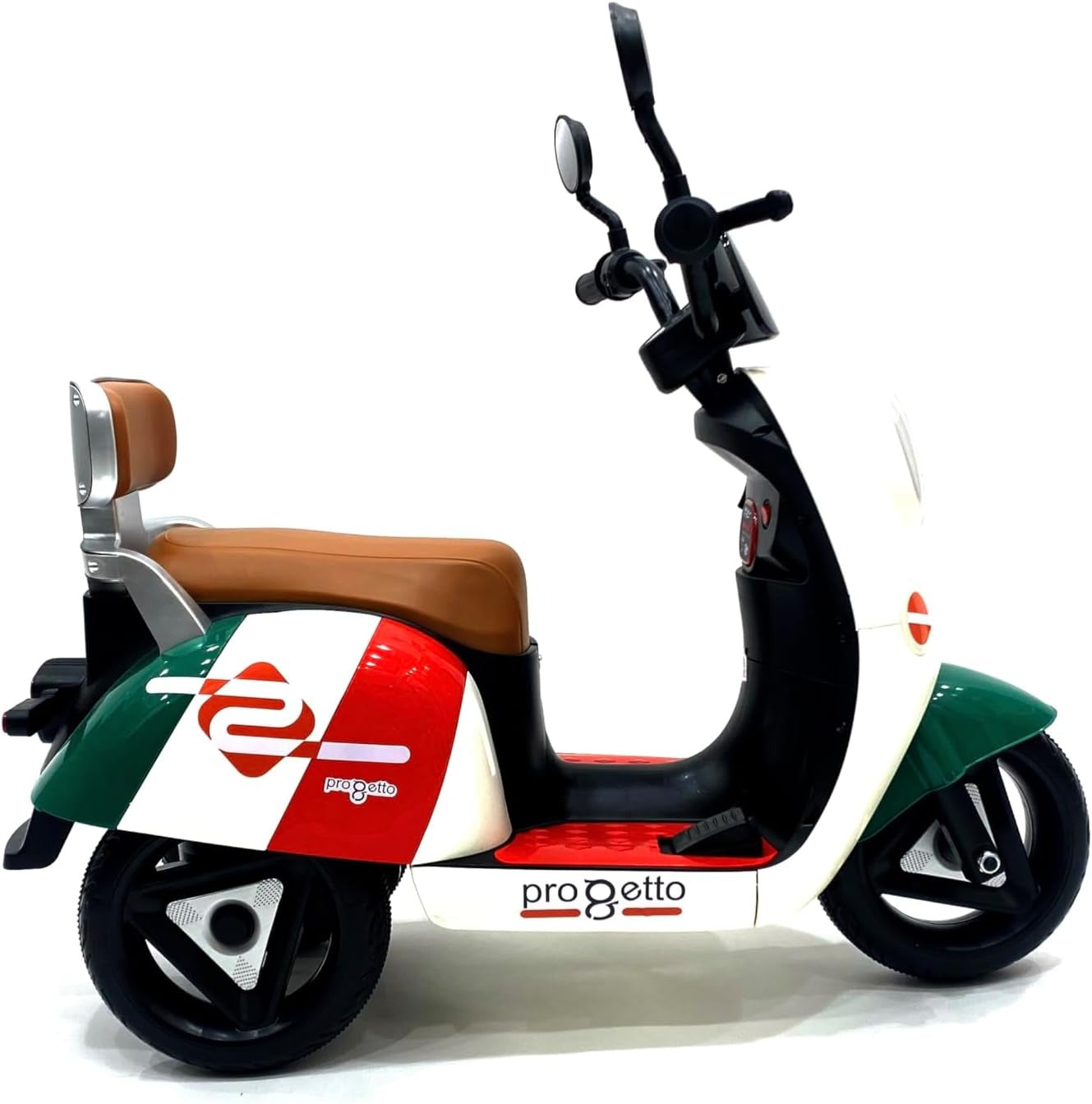 Megawheels Vespa Progetto Kids Electric Motorcycle 6V 7AH Battery