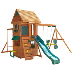 KidKraft Ridgeview Deluxe Clubhouse Wooden Swing Set