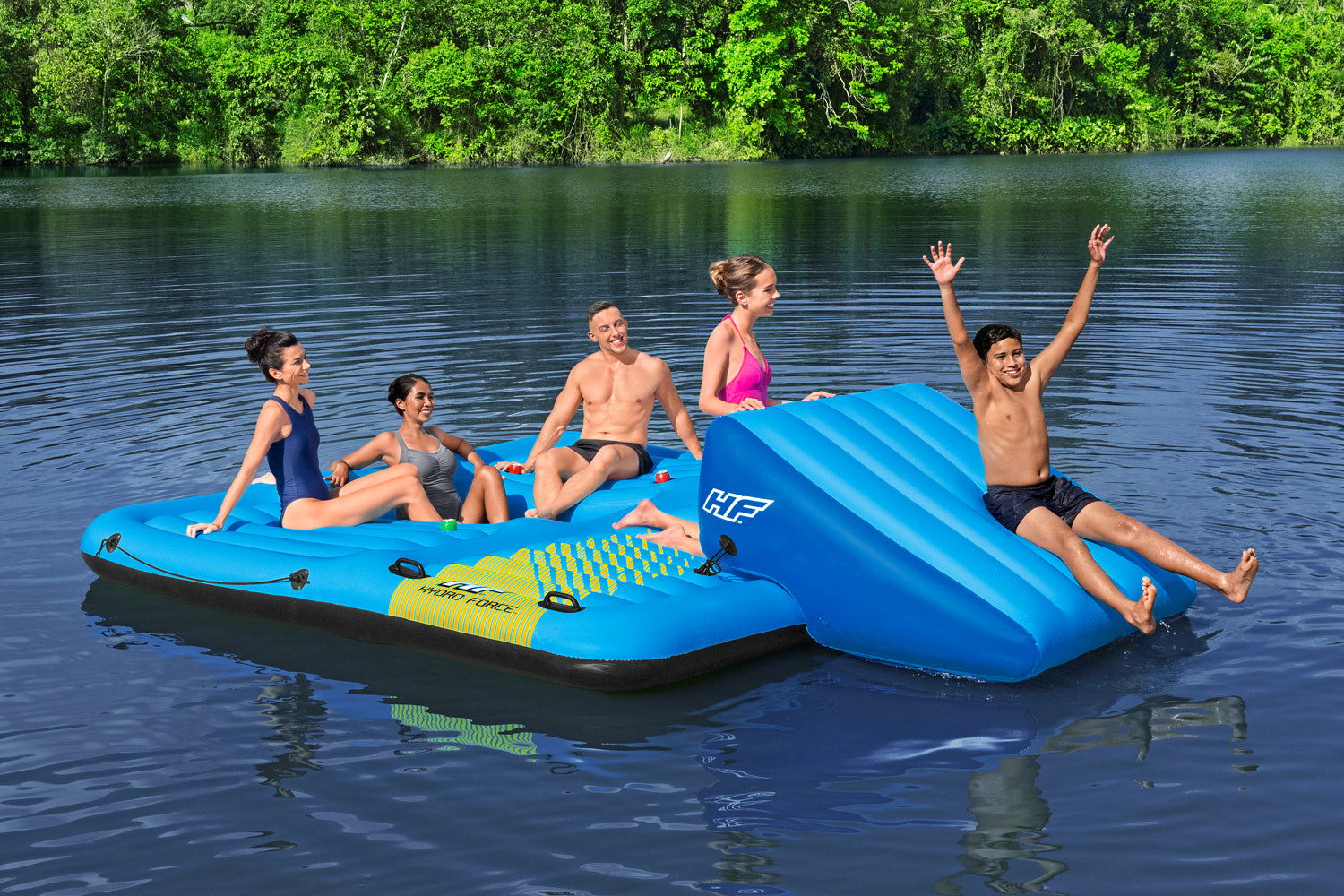 Bestway - Hydro-Force Summer Slide 5-Person Inflatable Activity Island 376x311 cm