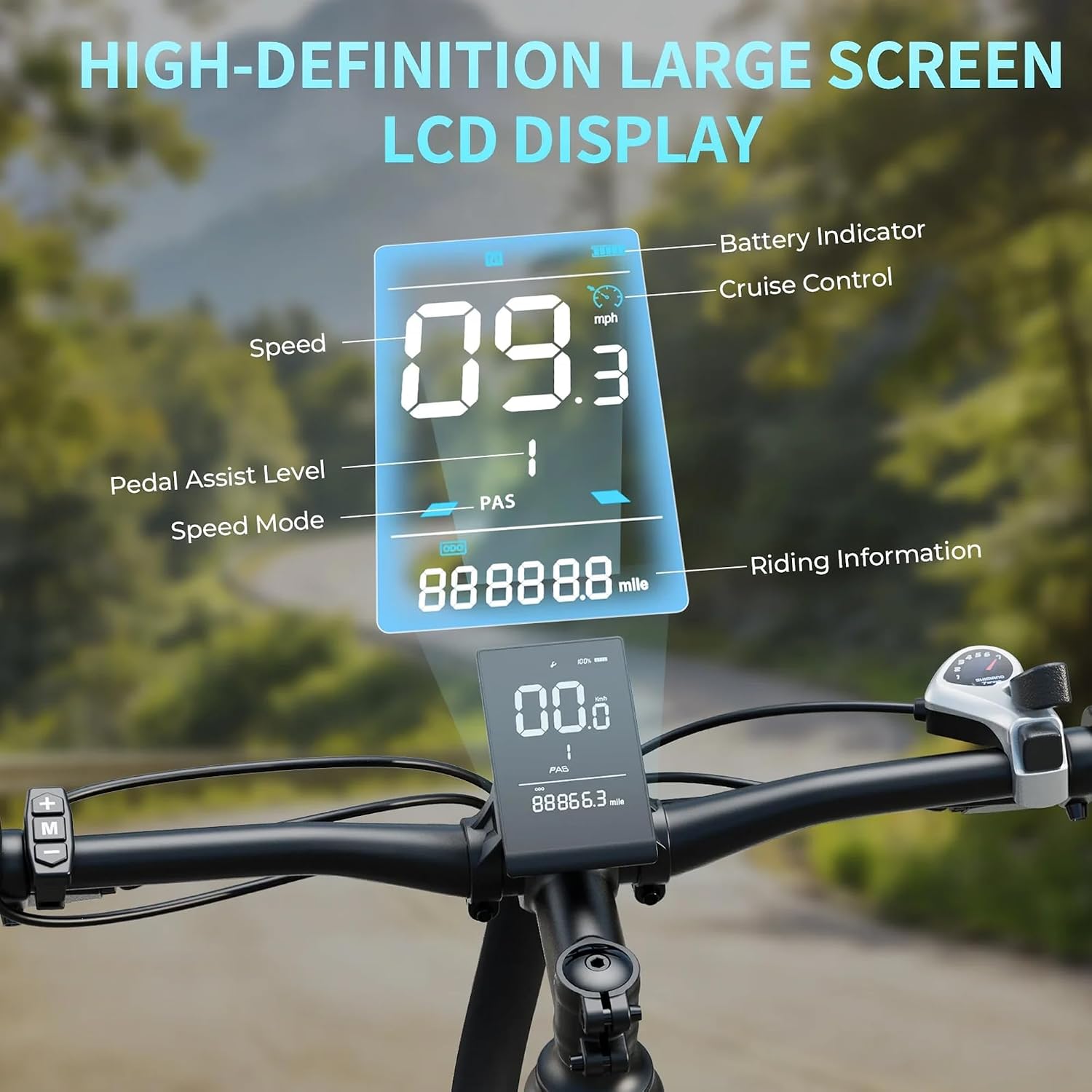 WINDHORSE F3 E Bicycle LCD Display with Speed, Battery Indicator and Pedal Assist Levels