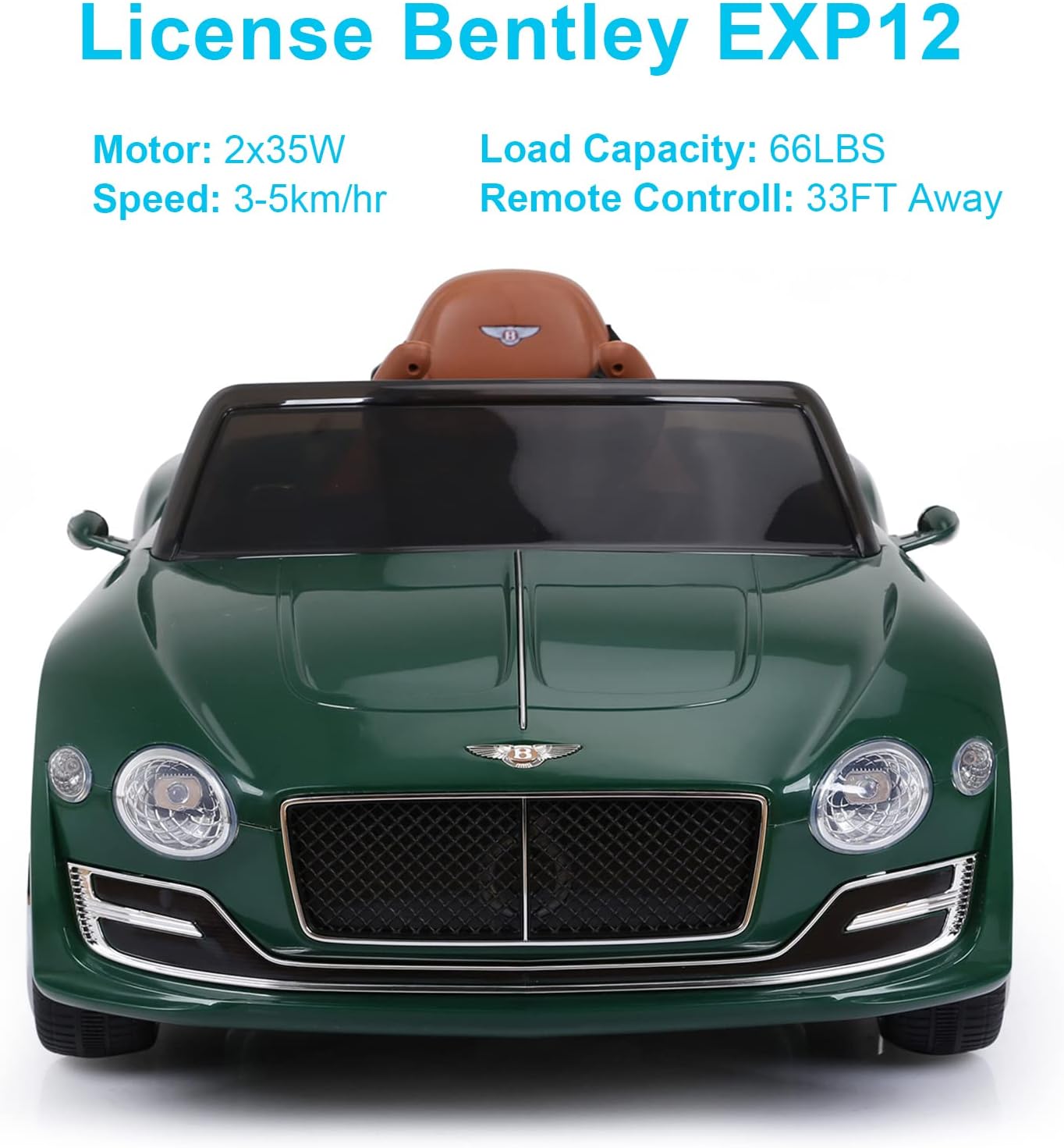 Model of a Bentley EXP12 toy car with specifications