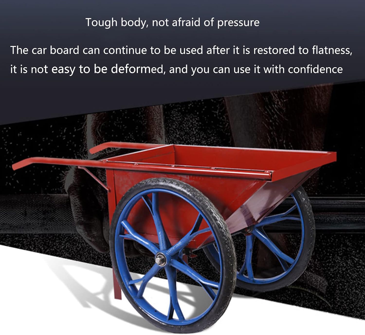 A red heavy-duty inclined bucket two-wheeled trolley 