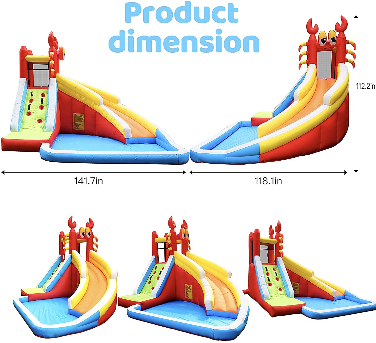 Product Dimension of Inflatable Bounce House for Kids