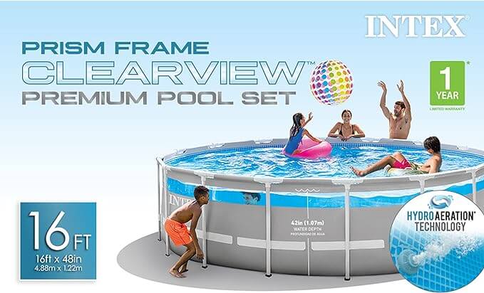 Intex Prism Frameth Clearview Premium Round  Pool Set 4.27x1.07mt
