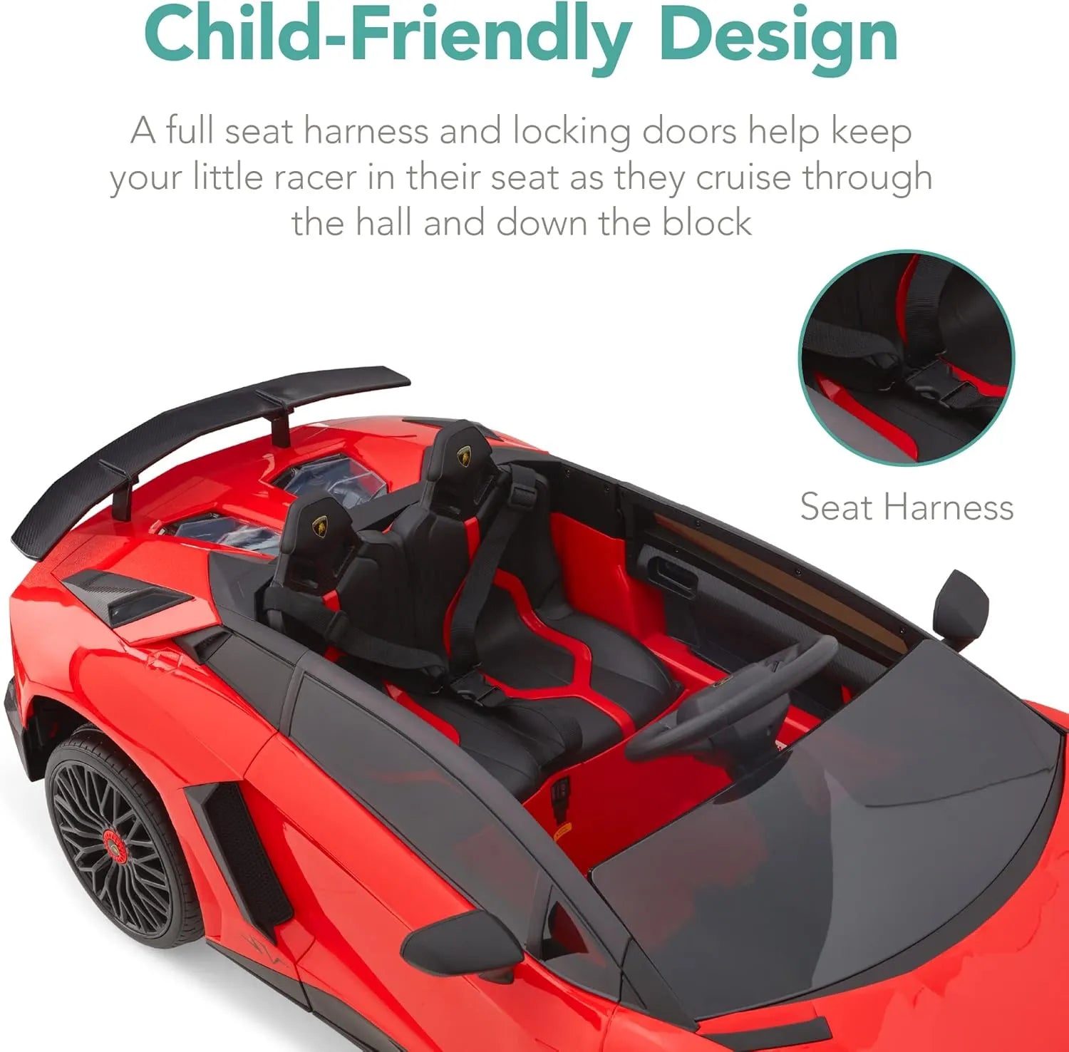 Megastar Ride On XXL Licensed Lamborghini Electric Car for Kids Big size 2 Seater 24V