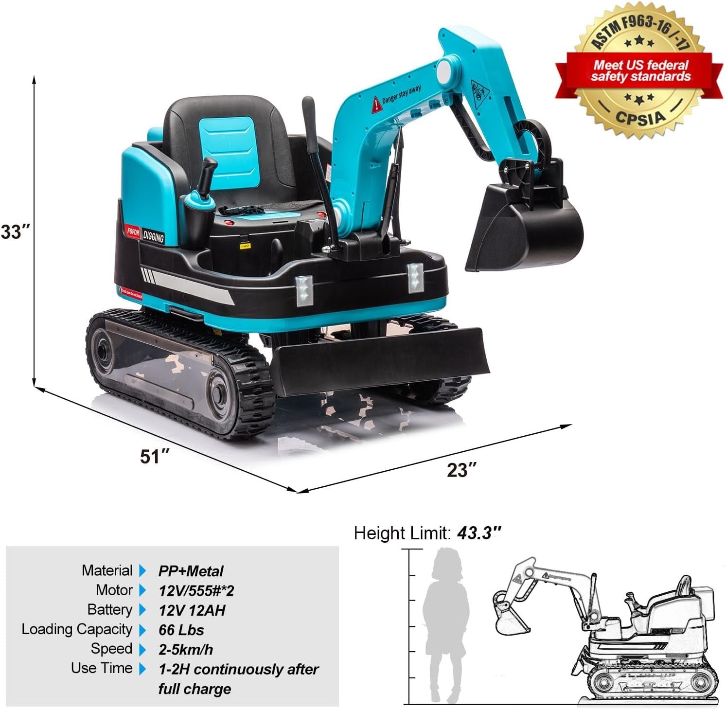 Megastar Electric Crawler Crane Rideon Kids Functional Construction 12 V Toy Car With Rc