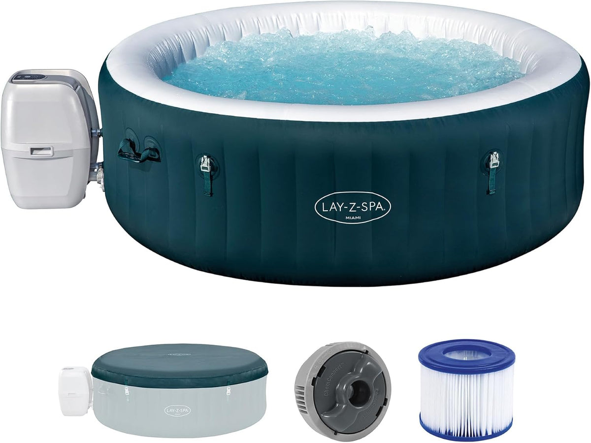 Bestway Lay-Z-SPA Miami AirJet Inflatable hot tub with accessories