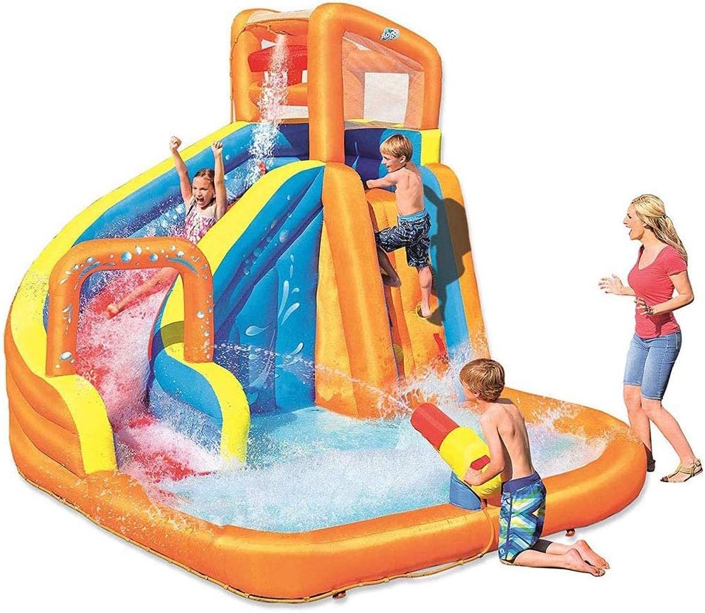 Bestway Waterpark Turbo Splash Inflatable Bouncer Water Park, Bouncy Castle, Water Slide and Pool for Kids