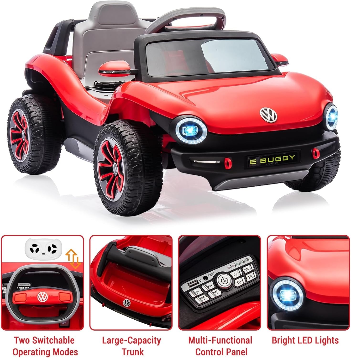 Toy car with Megastar Licensed Volkswagon Rideon 12 v Buggy Car for Kids featuring