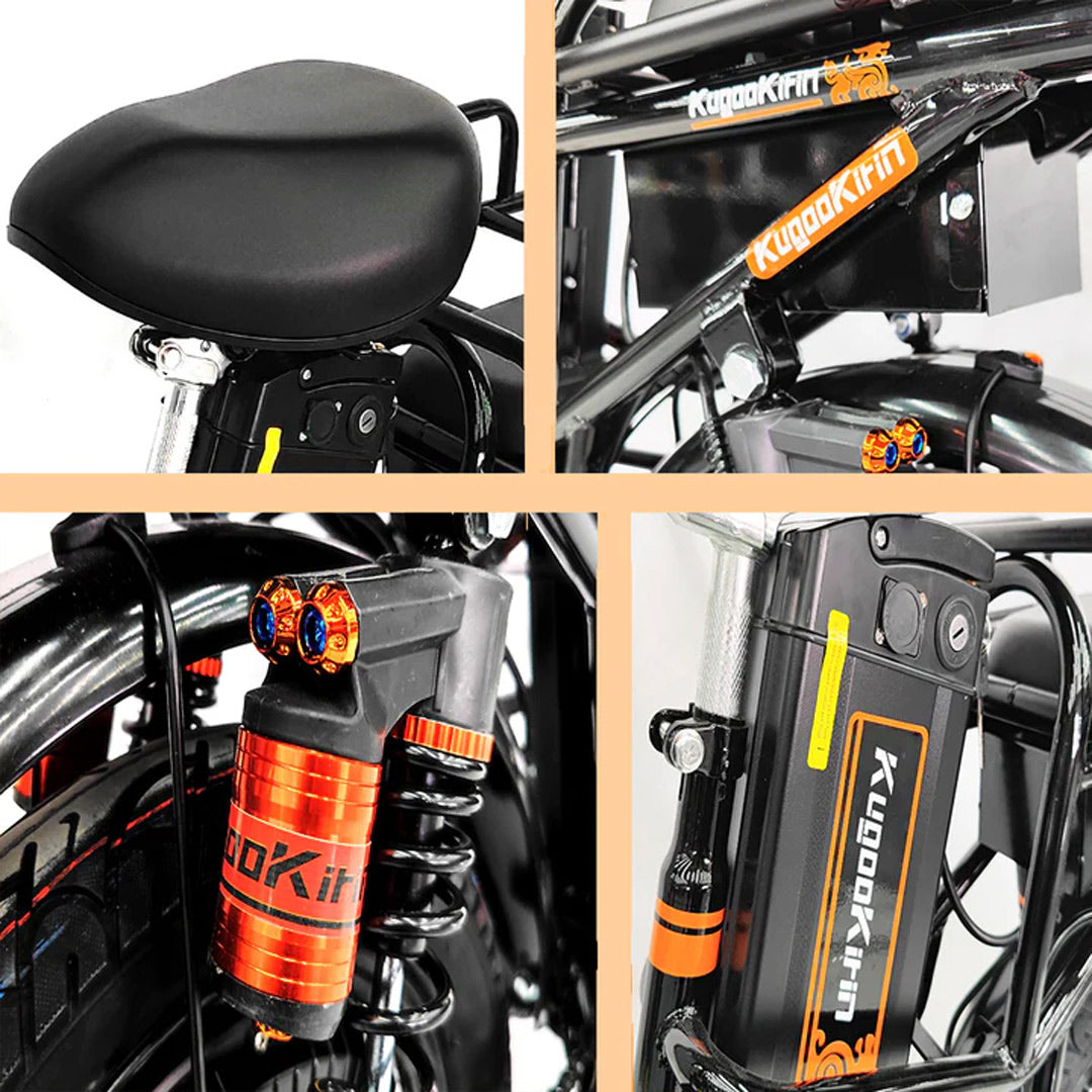 Kugoo Kirin V3 PRO Electric Delivery Scooter With Basket and removable lithium battery With 1 Year Warranty